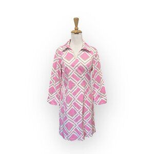 Melly M Pink Collared Mini Dress Size 4 Long Sleeve